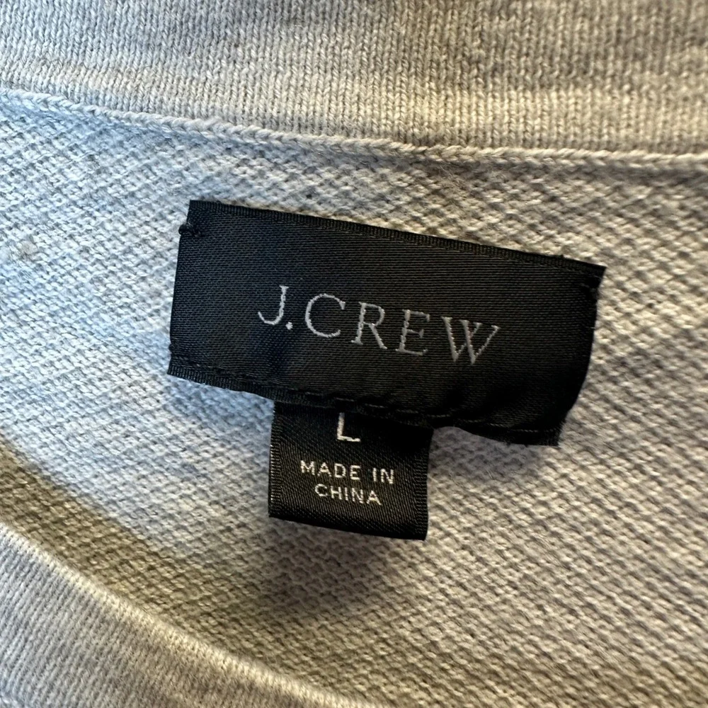 J. Crew Mens Large Gray Cotton Cashmere Blend Crewneck Sweater Heathered Knit